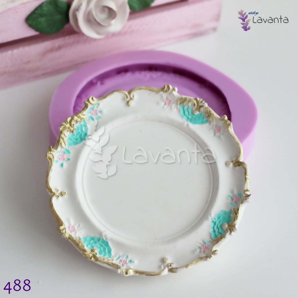 Vintage Yuvarlak Çerçeve Silikon Kalıbı