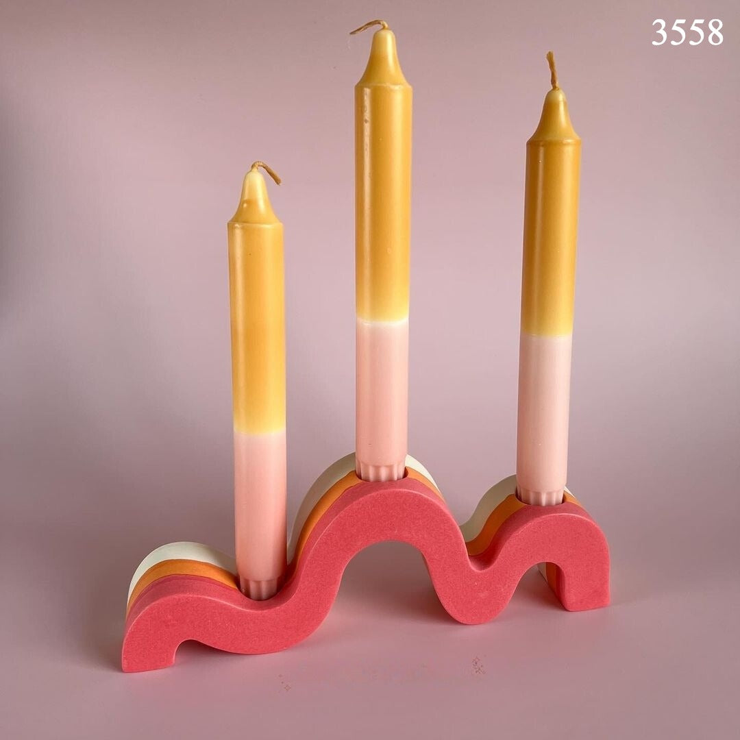 Üçlü Şamdan Mumluk Silikon Kalıbı