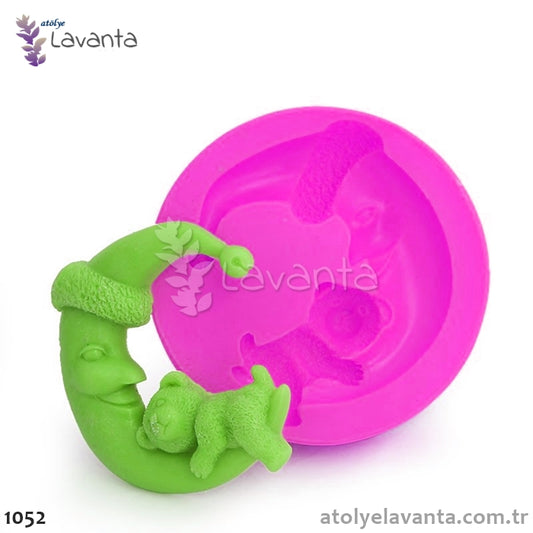 Ayda Yatan Ayıcık Silikon Kalıbı