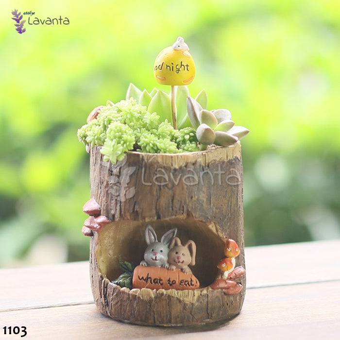 Tavşanlı Kütük Saksı Silikon Kalıbı