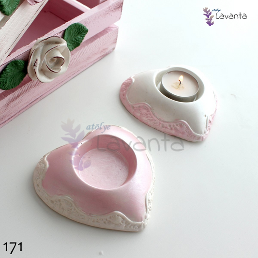 Kalp Tealight Mumluk Silikon Kalıbı
