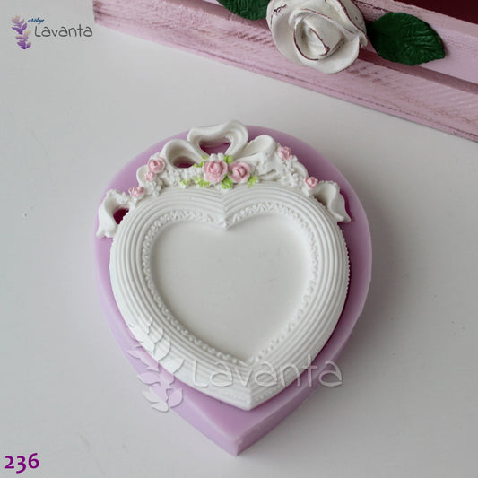 Kalp Vintage Çerçeve Silikon Kalıbı