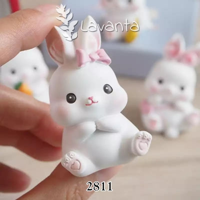 Sevimli Tavşanlar Seti Silikon Kalıbı