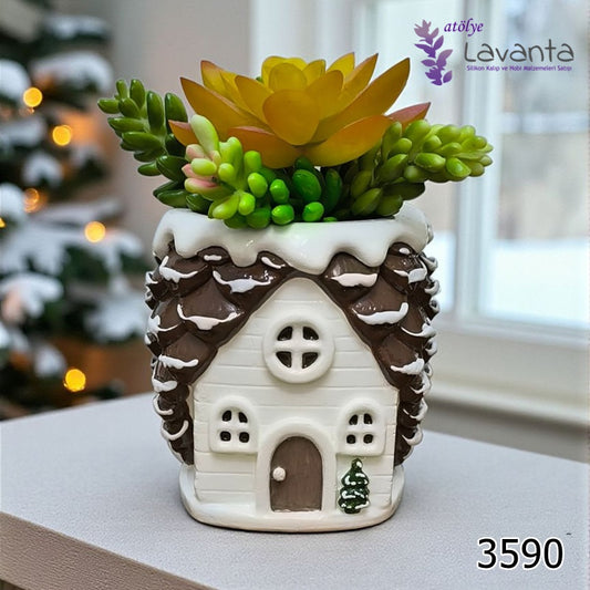 Kozalak Ev Saksı - Mumluk Silikon Kalıbı