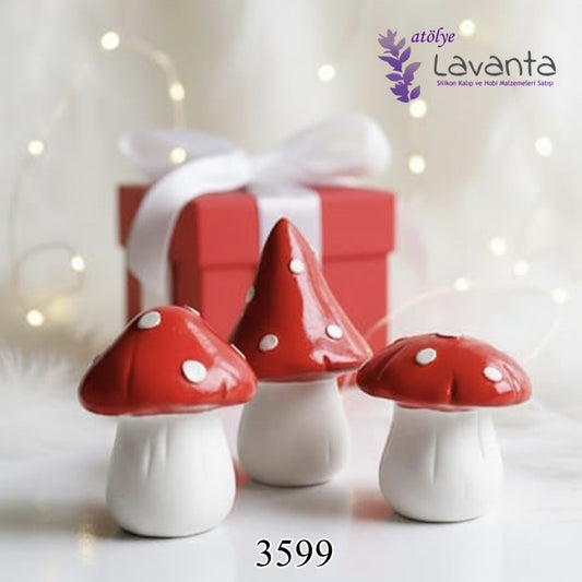 3'lü Mantar Set Mum Kalıbı