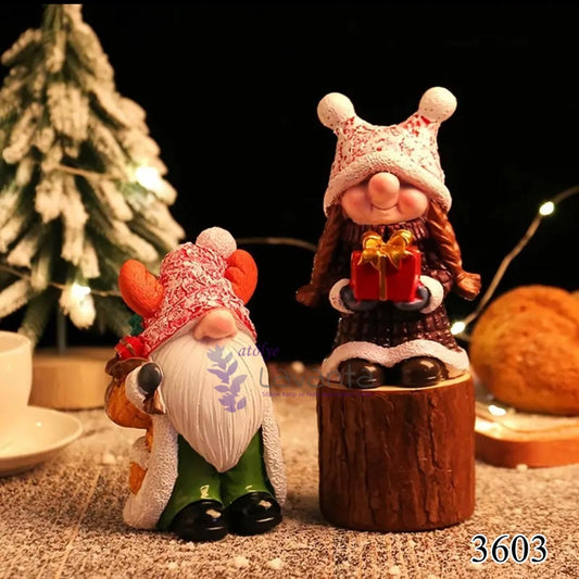 İkili Noel Gnome Silikon Kalıbı