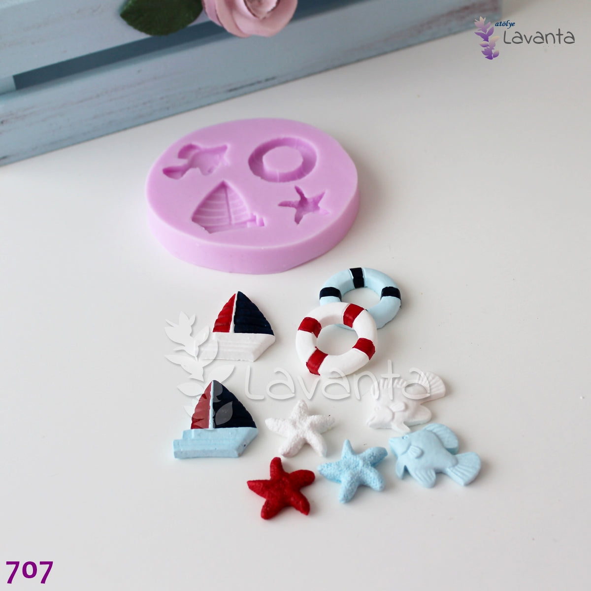 Dörtlü Deniz Temalı Kolaj Silikon Kalıbı