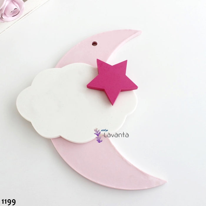 Ay Bulut Yıldız Doğum Panosu Silikon Kalıbı