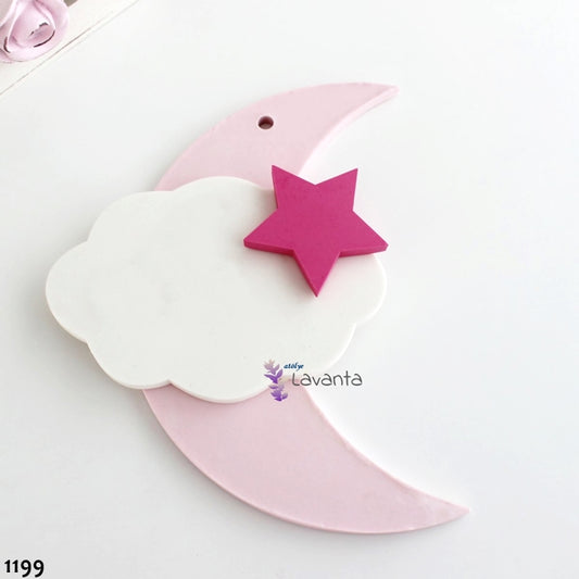 Ay Bulut Yıldız Doğum Panosu Silikon Kalıbı