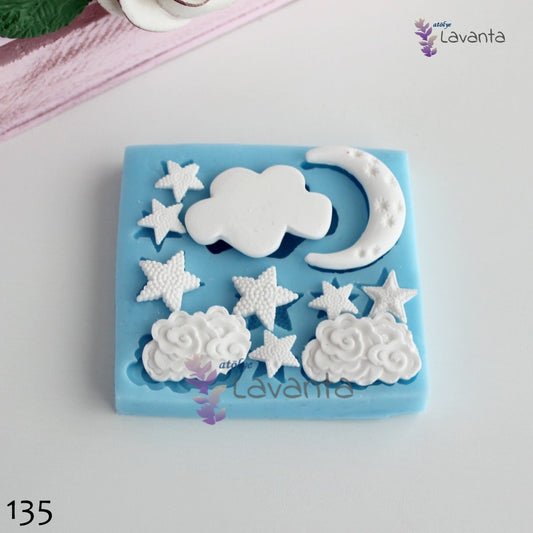 Ay Bulut Yıldızlar Silikon Kalıbı