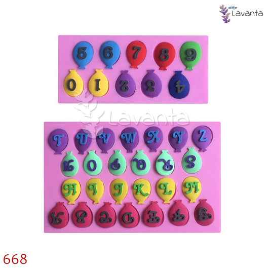Balon Harf ve Sayı Seti Silikon Kalıbı