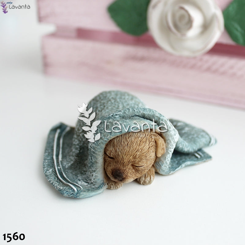 Battaniyeli Köpek Yavrusu Kokulu Taş Silikon Kalıbı