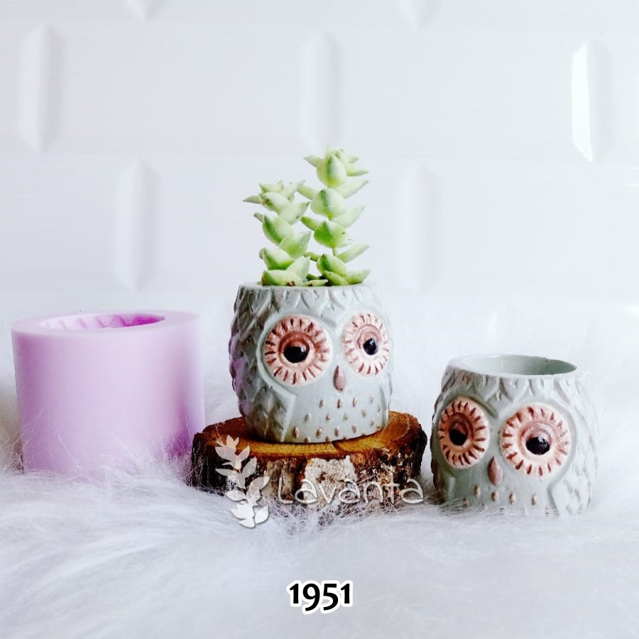 Baykuş Sukulent Saksı Silikon Kalıbı