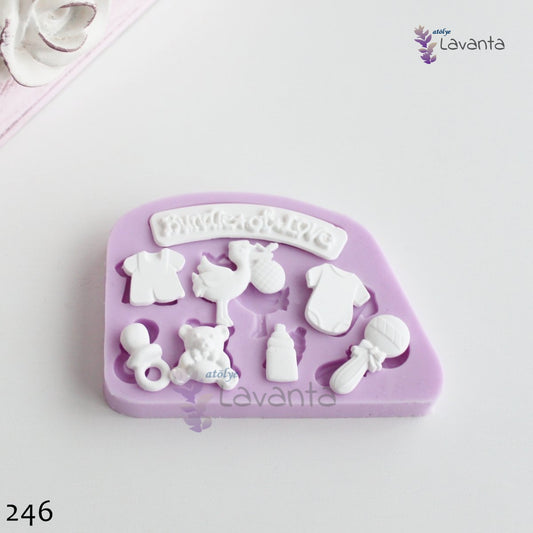 Bebek Zıbın Seti Pano Objeleri Silikon Kalıbı