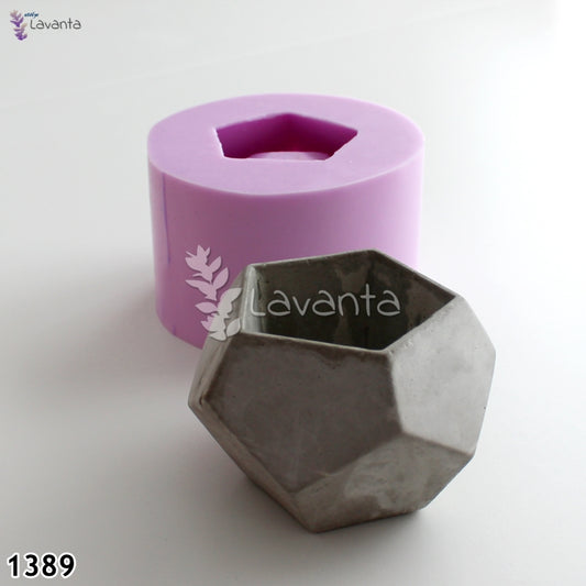 Büyük Geometrik Beton Saksı Silikon Kalıbı