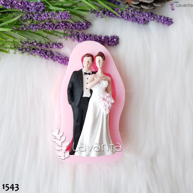 Buketli Gelin ve Damat Kalıbı