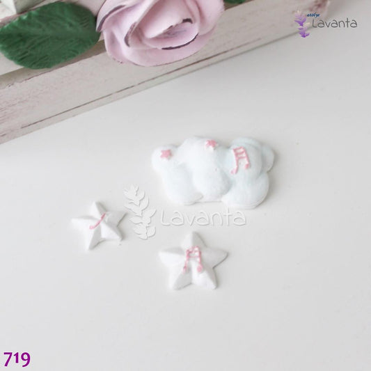 Bulut ve Yıldızlar Kokulu Taş Silikon Kalıbı