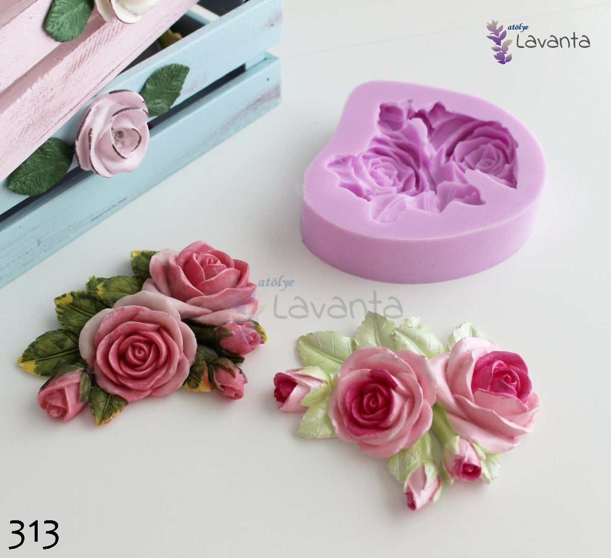 Büyük Güller Silikon Kalıbı