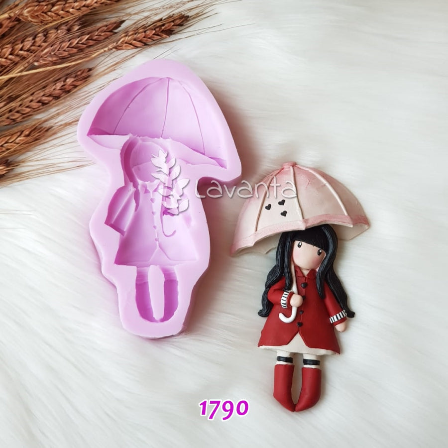 Büyük Şemsiyeli Kız Silikon Kalıbı