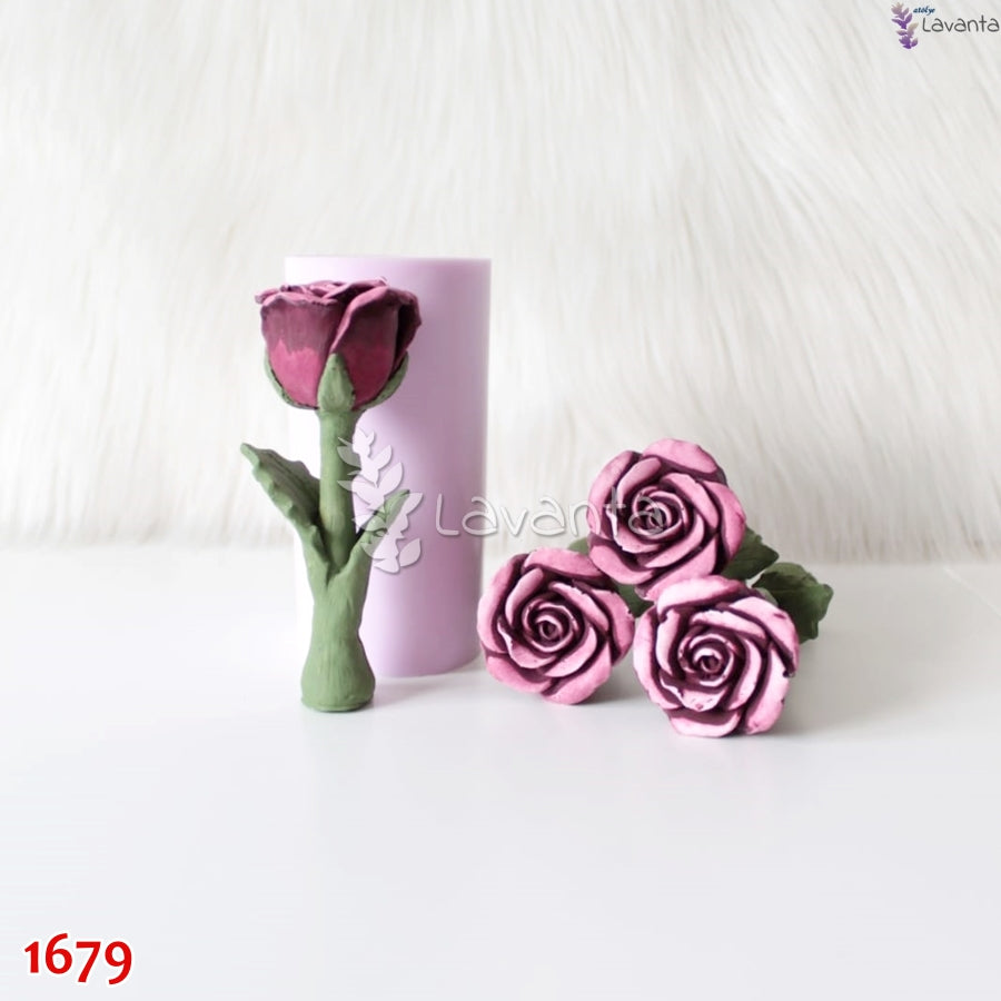 Dallı Açmış Gül Kokulu Taş Kalıbı