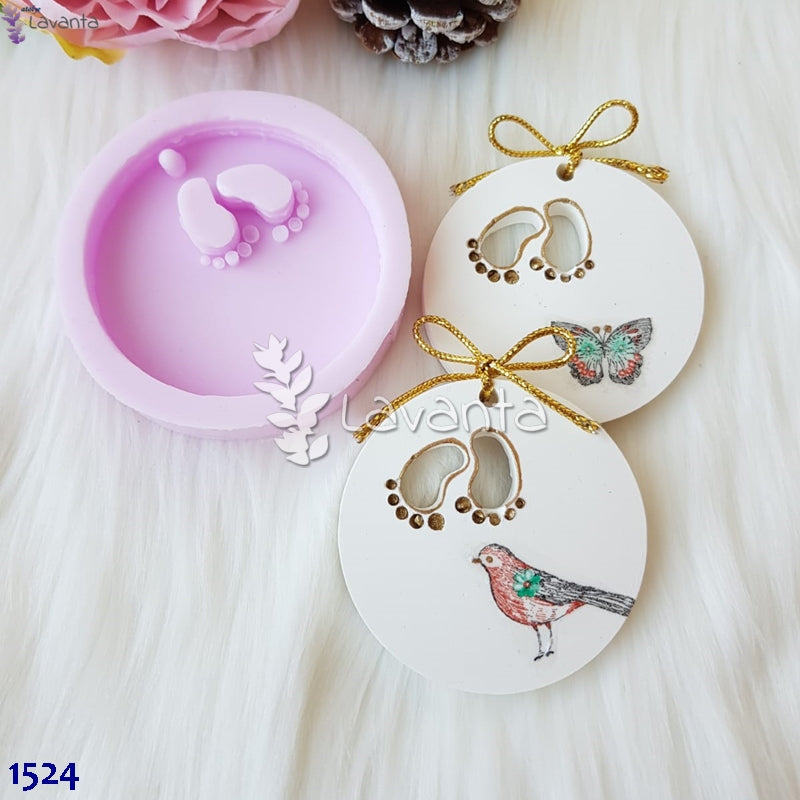 Delikli Ayak İzi Yuvarlak Tabanlık Silikon Kalıbı