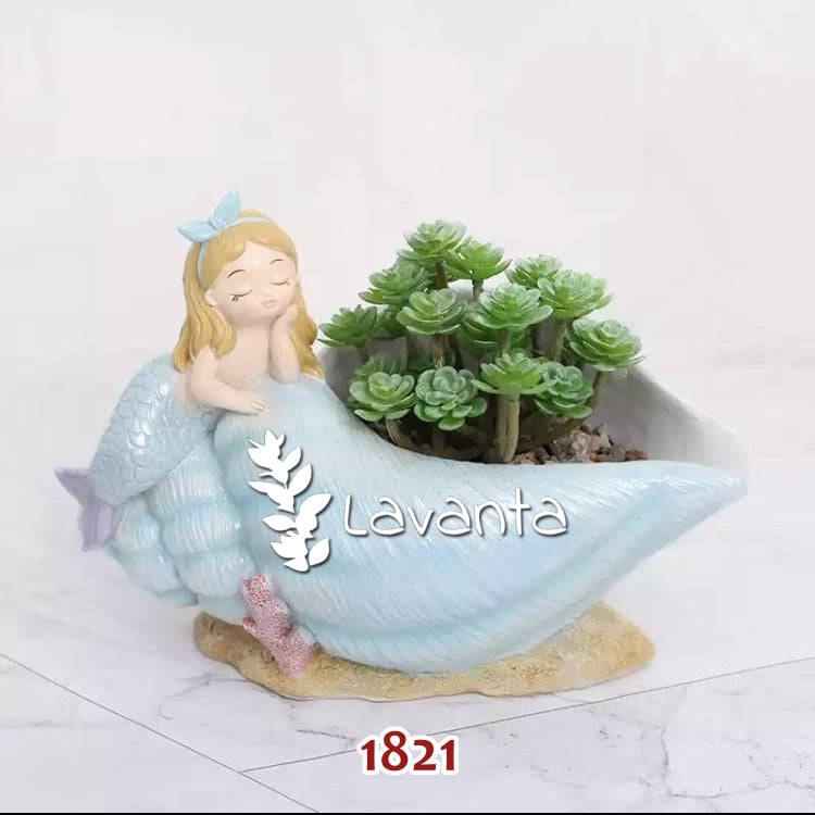 Deniz Kabuğu Deniz Kızı Saksı Kalıbı