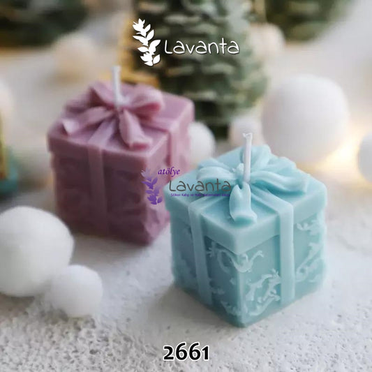 Desenli Hediye Paketi Mum Kalıbı
