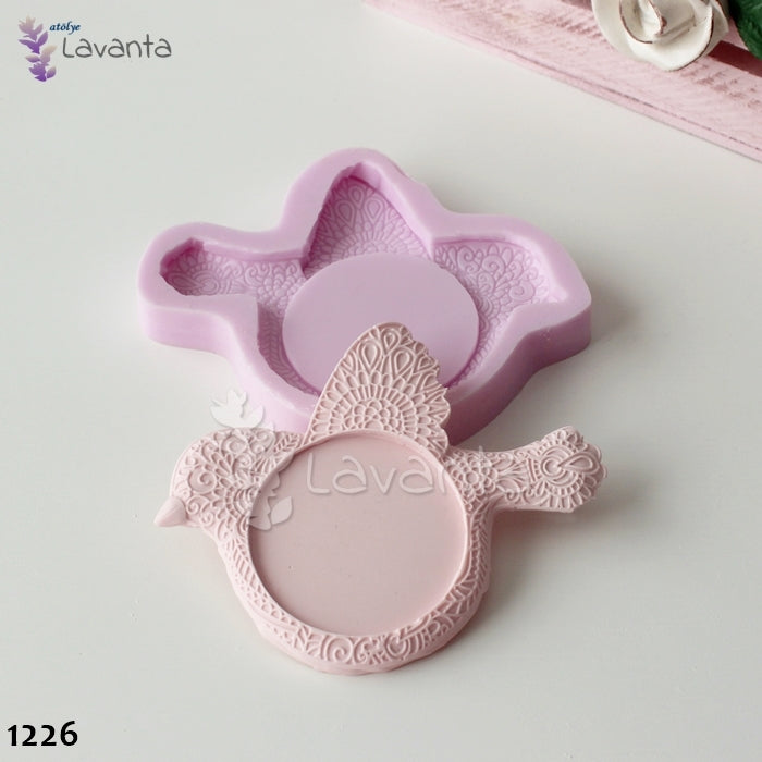 Desenli Kuş Çerçeve Silikon Kalıbı