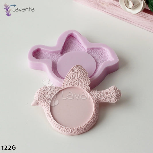 Desenli Kuş Çerçeve Silikon Kalıbı