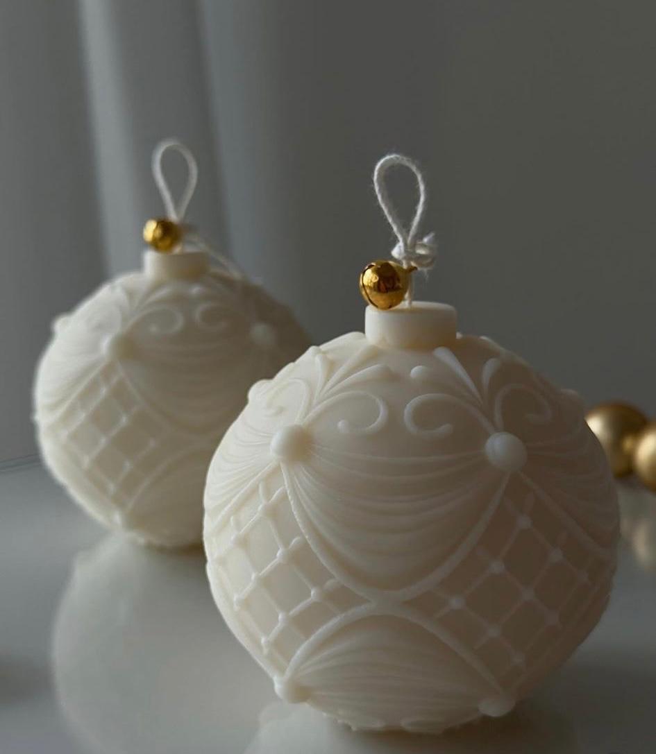 Desenli Yılbaşı Top Mum Kalıbı