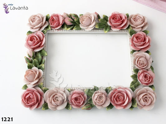 Güllü Dikdörtgen Çerçeve Silikon Kalıbı