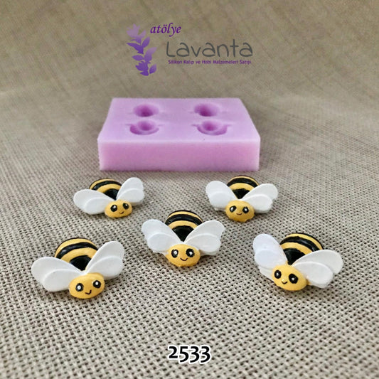 Dörtlü Bal Arısı Saksı Süsü Kalıbı