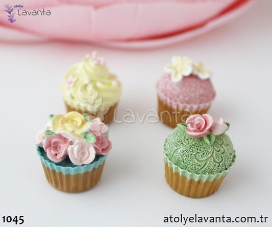 Dörtlü Cupcake Seti Silikon Kalıbı