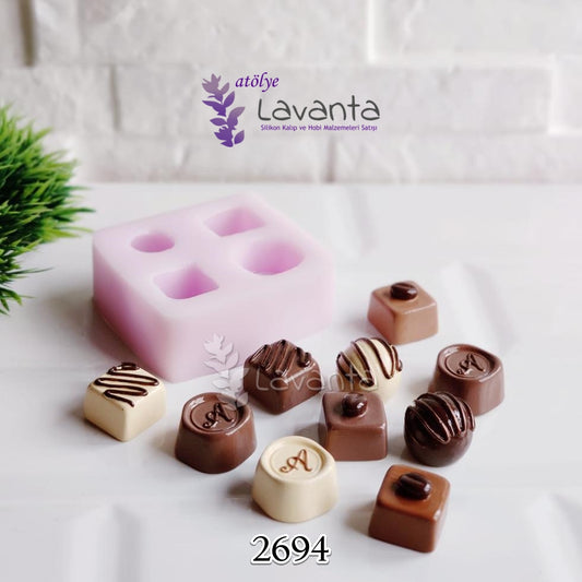 Dörtlü Golden Çikolata Kalıbı