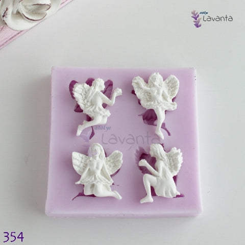 Dörtlü Melek Kız Silikon Kalıbı