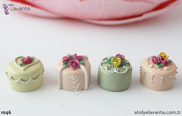 Dörtlü Pasta Seti Silikon Kalıbı