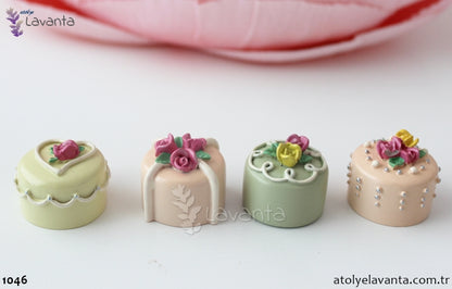 Dörtlü Pasta Seti Silikon Kalıbı