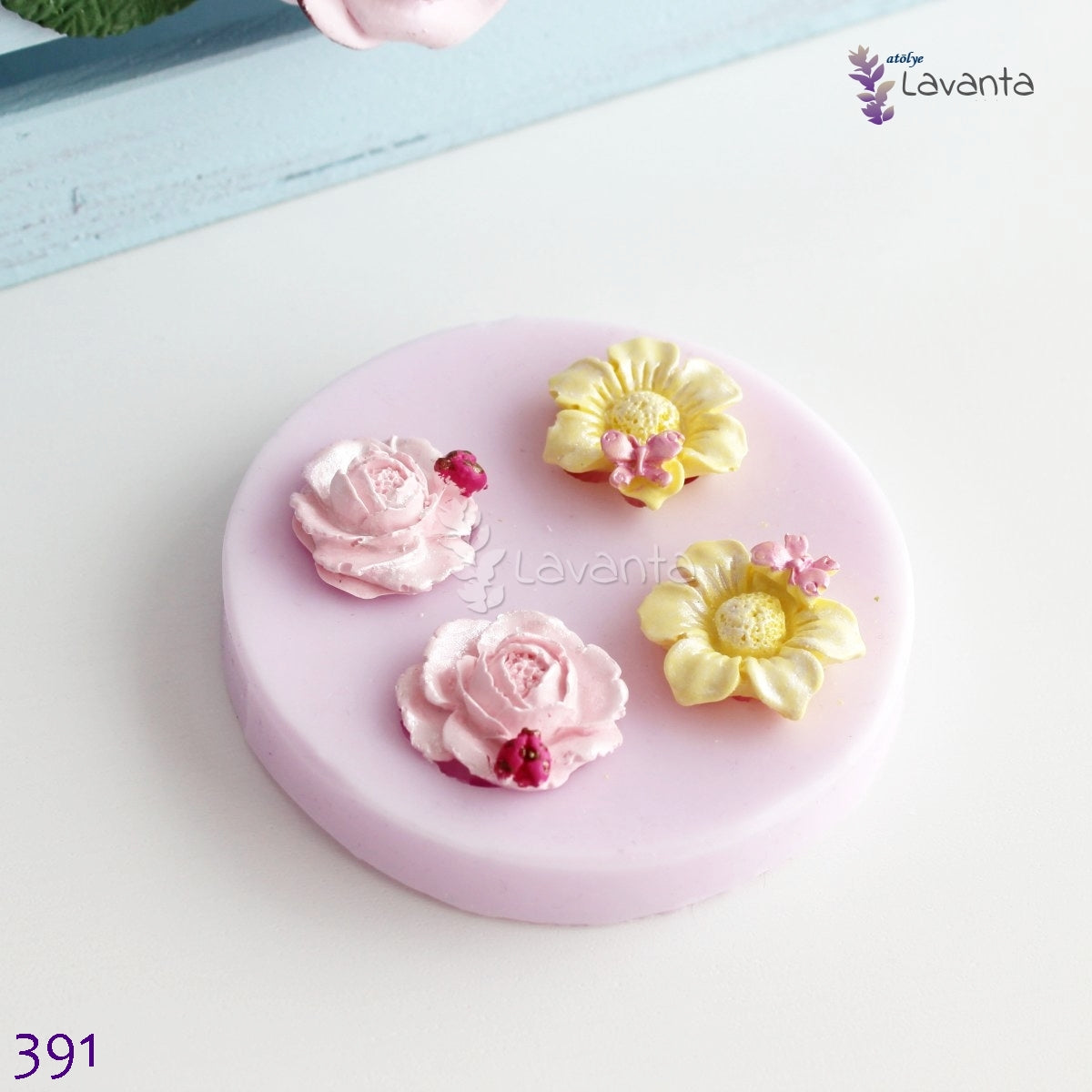 Dörtlü Çiçekler Silikon Kalıbı