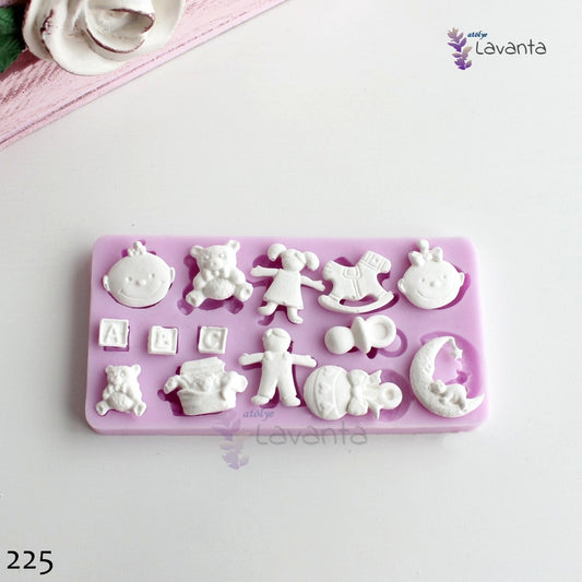 Erkek Kız Bebek Pano Obje Silikon Kalıbı