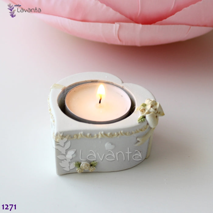 Fiyonklu Kalp Mumluk Silikon Kalıbı