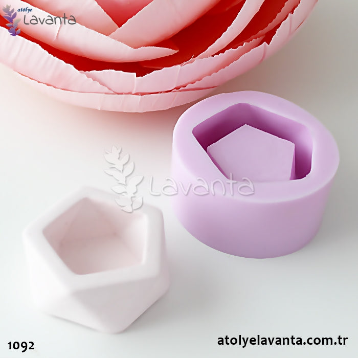 Geometrik Beton Saksı Silikon Kalıbı