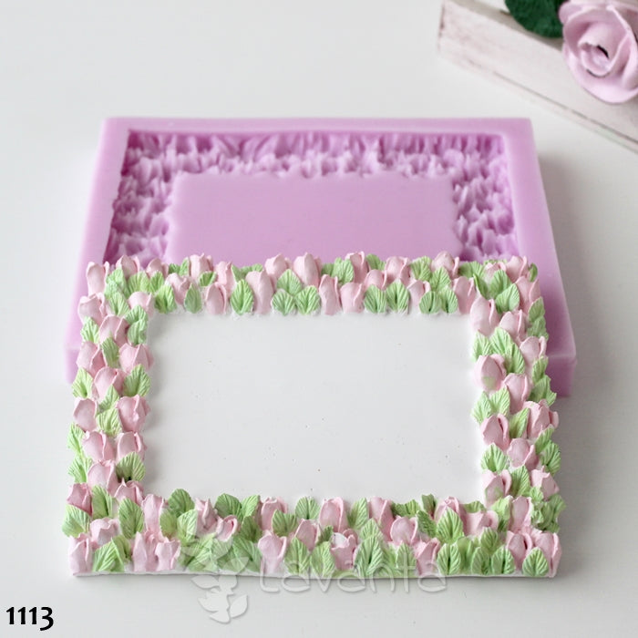 Gonca Gül Sıralı Çerçeve Silikon Kalıbı