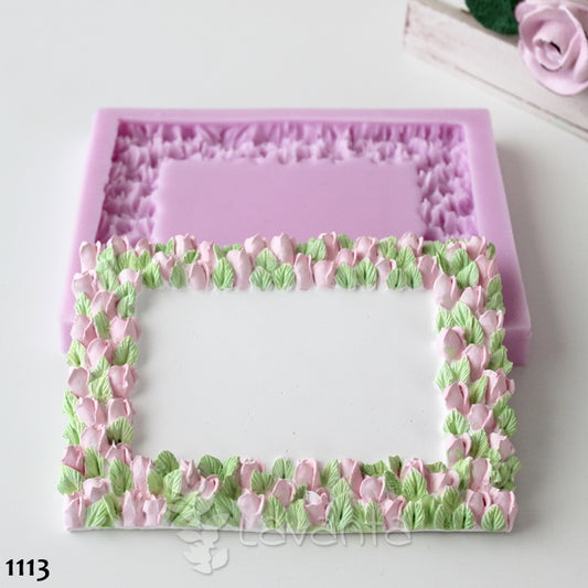 Gonca Gül Sıralı Çerçeve Silikon Kalıbı