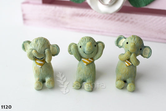 Görmedim Duymadım Bilmiyorum Fularlı Fil Seti Silikon Kalıbı