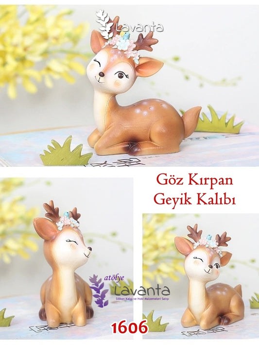 Üç Boyutlu Göz Kırpan Geyik Silikon Kalıbı