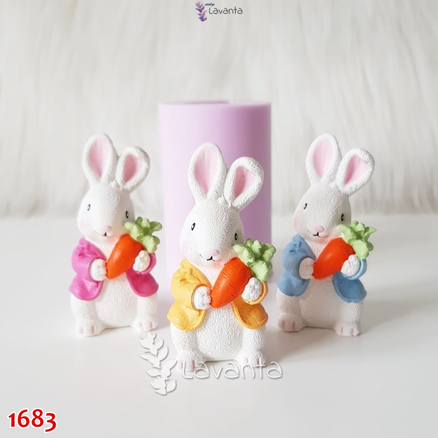 Havuçlu Tavşan Biblo Kokulu Taş Kalıbı