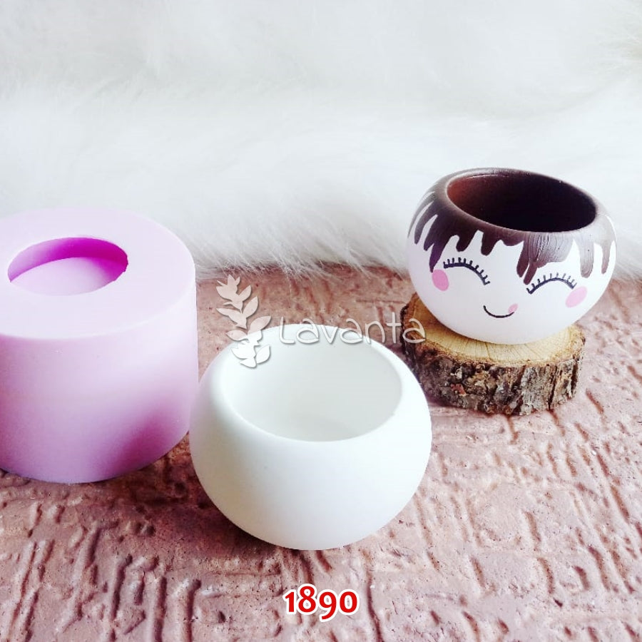 Hediyelik Yuvarlak Saksı Silikon Kalıbı