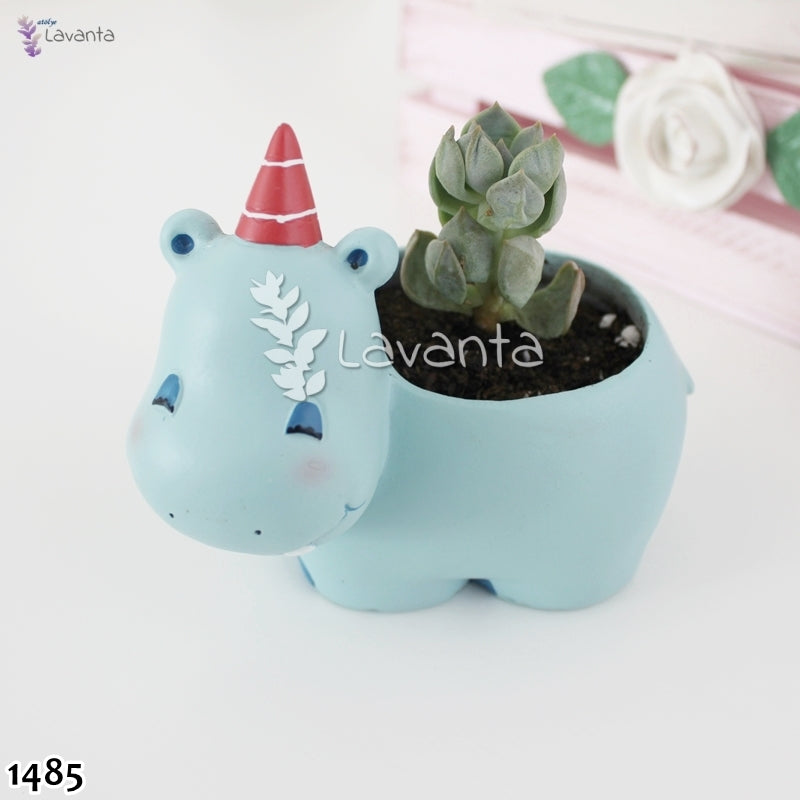 Hipopotam Su Aygırı Sukulent Saksı Kalıbı
