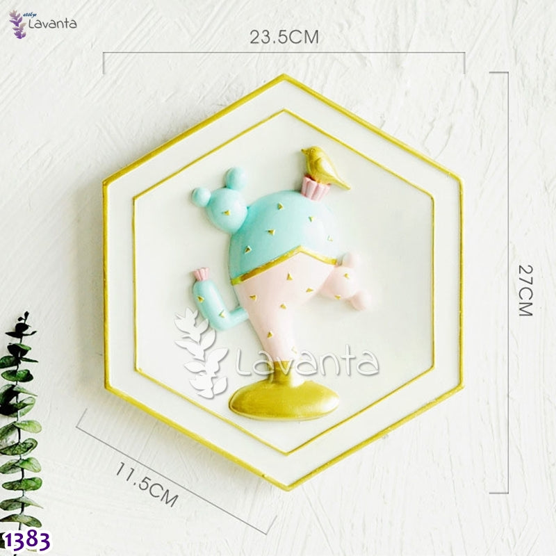 Kaktüs Kuş Duvar Panosu Silikon Kalıbı