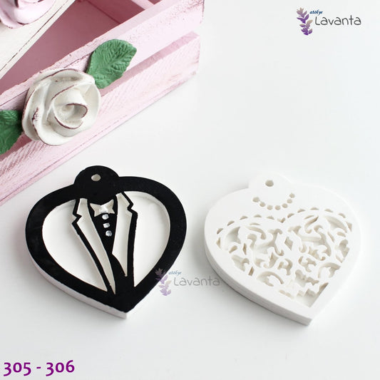 Kalp Gelin Damat Kokulu Taş Kalıbı